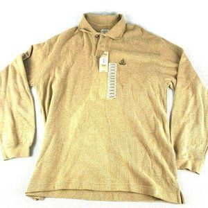 Izod Mens Khaki Pullover 2 Button Collar